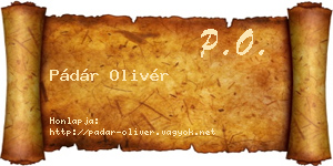 Pádár Olivér névjegykártya